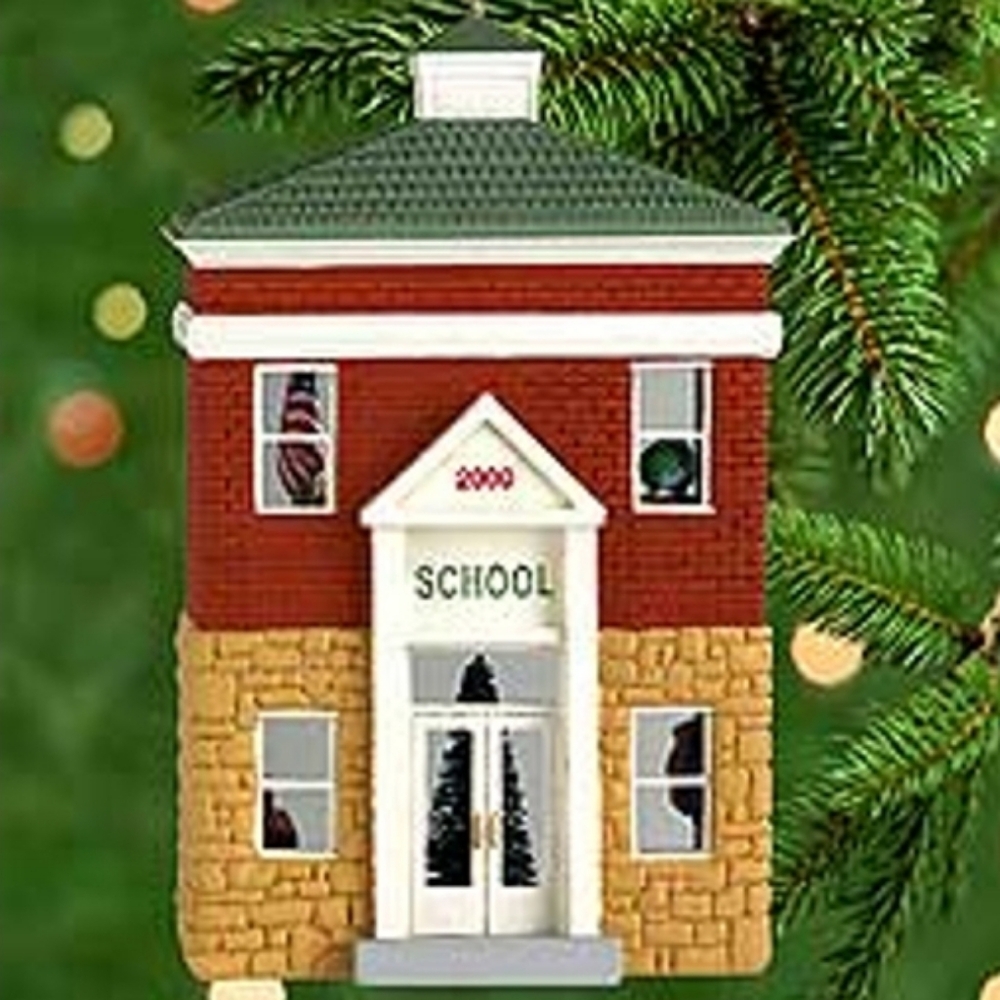 2000 Schoolhouse Hallmark Keepsake Christmas Ornament Nostalgic Houses & Shops